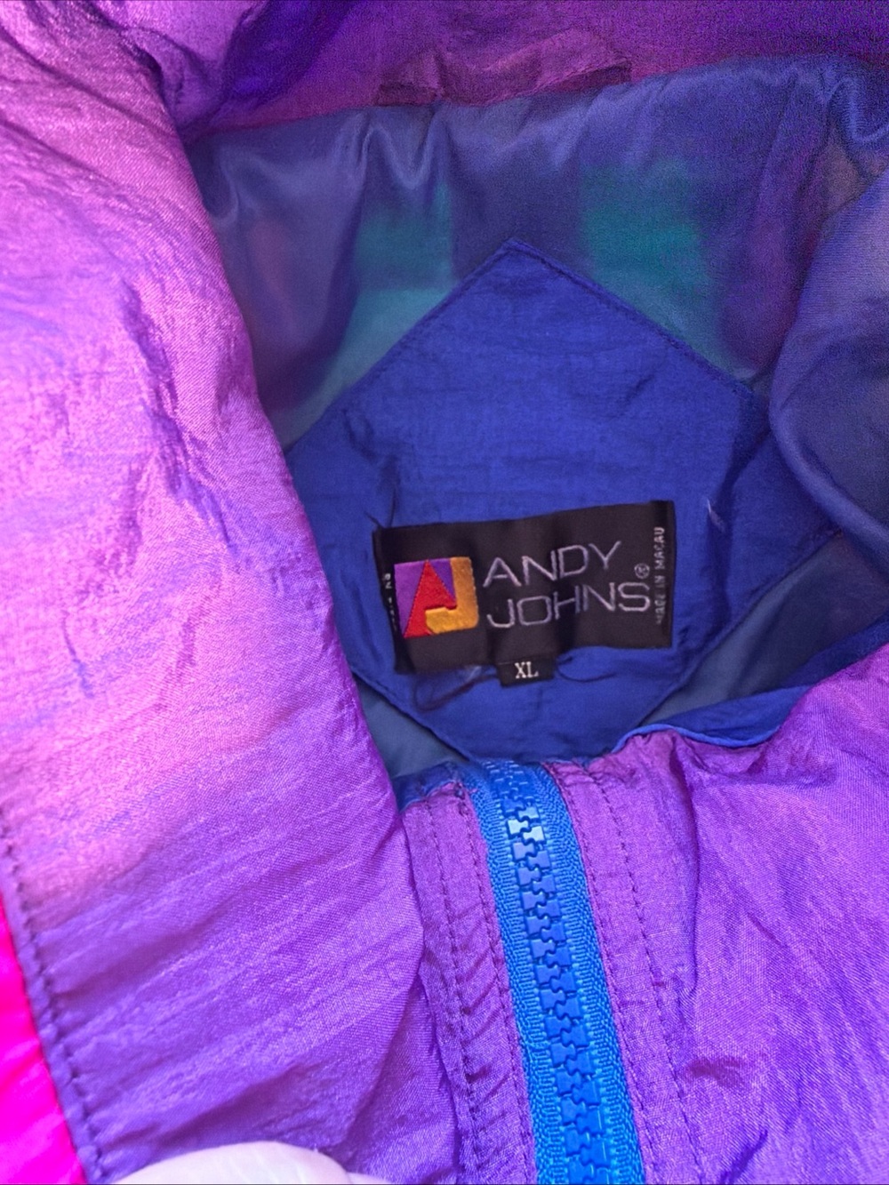 Vintage Andy Johns Women's Navy Colorblock Windbreaker Pants Set Multicolor - Picture 14 of 15